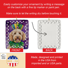 Load image into Gallery viewer, Labradoodle King of Mardi Gras Porcelain Ornament