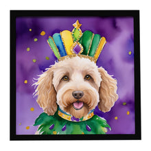 Load image into Gallery viewer, Labradoodle King of Mardi Gras Framed Metal Print