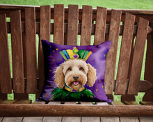 Load image into Gallery viewer, Labradoodle King of Mardi Gras Throw Pillow - 14x14 Decorative Pillow – Art for Your Home &amp; Patio