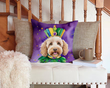 Load image into Gallery viewer, Labradoodle King of Mardi Gras Throw Pillow - 14x14 Decorative Pillow – Art for Your Home &amp; Patio