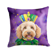 Load image into Gallery viewer, Labradoodle King of Mardi Gras Throw Pillow - 14x14 Decorative Pillow – Art for Your Home &amp; Patio
