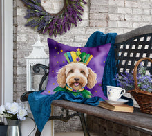 Load image into Gallery viewer, Labradoodle King of Mardi Gras Throw Pillow