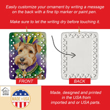 Load image into Gallery viewer, Lakeland Terrier King of Mardi Gras Porcelain Ornament