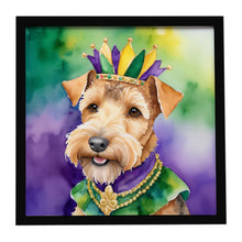 Load image into Gallery viewer, Lakeland Terrier King of Mardi Gras Framed Metal Print