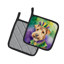 Load image into Gallery viewer, Lakeland Terrier King of Mardi Gras Pot Holders - Set of 2 Decorative Kitchen Helpers | Made in the USA