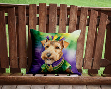 Load image into Gallery viewer, Lakeland Terrier King of Mardi Gras Throw Pillow - 14x14 Decorative Pillow – Art for Your Home &amp; Patio