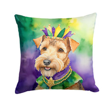 Load image into Gallery viewer, Lakeland Terrier King of Mardi Gras Throw Pillow - 14x14 Decorative Pillow – Art for Your Home &amp; Patio