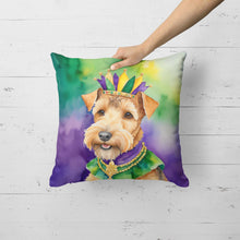 Load image into Gallery viewer, Lakeland Terrier King of Mardi Gras Throw Pillow
