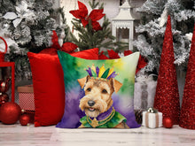 Load image into Gallery viewer, Lakeland Terrier King of Mardi Gras Throw Pillow
