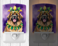 Load image into Gallery viewer, Leonberger King of Mardi Gras Ceramic Night Light