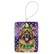 Load image into Gallery viewer, Leonberger King of Mardi Gras Porcelain Ornament