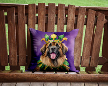 Load image into Gallery viewer, Leonberger King of Mardi Gras Throw Pillow - 14x14 Decorative Pillow – Art for Your Home &amp; Patio