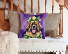 Load image into Gallery viewer, Leonberger King of Mardi Gras Throw Pillow - 14x14 Decorative Pillow – Art for Your Home &amp; Patio