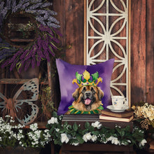 Load image into Gallery viewer, Leonberger King of Mardi Gras Throw Pillow - 14x14 Decorative Pillow – Art for Your Home &amp; Patio
