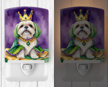 Load image into Gallery viewer, Lhasa Apso King of Mardi Gras Ceramic Night Light