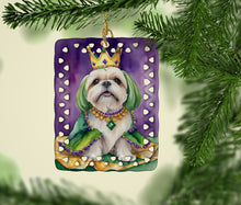 Load image into Gallery viewer, Lhasa Apso King of Mardi Gras Porcelain Ornament