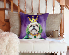 Load image into Gallery viewer, Lhasa Apso King of Mardi Gras Throw Pillow - 14x14 Decorative Pillow – Art for Your Home &amp; Patio