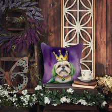 Load image into Gallery viewer, Lhasa Apso King of Mardi Gras Throw Pillow - 14x14 Decorative Pillow – Art for Your Home &amp; Patio