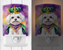 Load image into Gallery viewer, Maltese King of Mardi Gras Ceramic Night Light