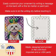 Load image into Gallery viewer, Maltese King of Mardi Gras Porcelain Ornament