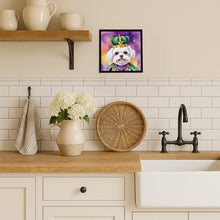 Load image into Gallery viewer, Maltese King of Mardi Gras Framed Metal Print