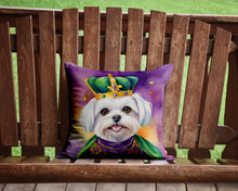 Load image into Gallery viewer, Maltese King of Mardi Gras Throw Pillow - 14x14 Decorative Pillow – Art for Your Home &amp; Patio