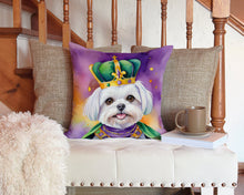 Load image into Gallery viewer, Maltese King of Mardi Gras Throw Pillow - 14x14 Decorative Pillow – Art for Your Home &amp; Patio