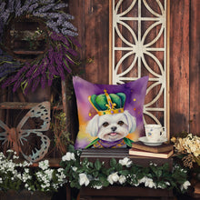 Load image into Gallery viewer, Maltese King of Mardi Gras Throw Pillow - 14x14 Decorative Pillow – Art for Your Home &amp; Patio