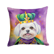 Load image into Gallery viewer, Maltese King of Mardi Gras Throw Pillow - 14x14 Decorative Pillow – Art for Your Home &amp; Patio