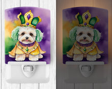 Load image into Gallery viewer, Maltipoo King of Mardi Gras Ceramic Night Light