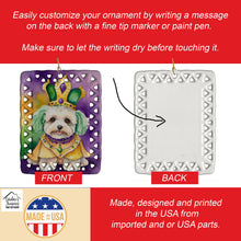 Load image into Gallery viewer, Maltipoo King of Mardi Gras Porcelain Ornament