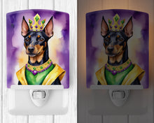 Load image into Gallery viewer, Manchester Terrier King of Mardi Gras Ceramic Night Light