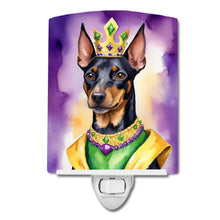 Load image into Gallery viewer, Manchester Terrier King of Mardi Gras Ceramic Night Light
