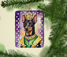 Load image into Gallery viewer, Manchester Terrier King of Mardi Gras Porcelain Ornament