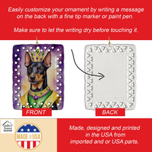 Load image into Gallery viewer, Manchester Terrier King of Mardi Gras Porcelain Ornament