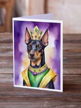 Load image into Gallery viewer, Manchester Terrier King of Mardi Gras Greeting Cards - Blank Note Cards – 8-Pack of Artist-Designed Cards with Envelopes