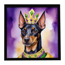 Load image into Gallery viewer, Manchester Terrier King of Mardi Gras Framed Metal Print