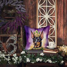 Load image into Gallery viewer, Manchester Terrier King of Mardi Gras Throw Pillow - 14x14 Decorative Pillow – Art for Your Home &amp; Patio