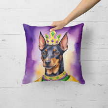Load image into Gallery viewer, Manchester Terrier King of Mardi Gras Throw Pillow