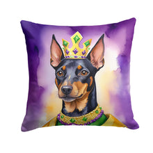 Load image into Gallery viewer, Manchester Terrier King of Mardi Gras Throw Pillow