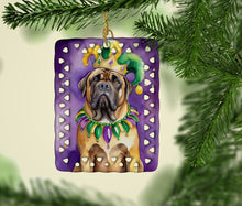 Load image into Gallery viewer, Mastiff King of Mardi Gras Porcelain Ornament