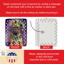 Load image into Gallery viewer, Mastiff King of Mardi Gras Porcelain Ornament
