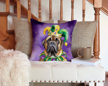 Load image into Gallery viewer, Mastiff King of Mardi Gras Throw Pillow - 14x14 Decorative Pillow – Art for Your Home &amp; Patio