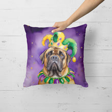 Load image into Gallery viewer, Mastiff King of Mardi Gras Throw Pillow