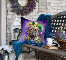 Load image into Gallery viewer, Mastiff King of Mardi Gras Throw Pillow