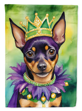 Load image into Gallery viewer, Miniature Pinscher King of Mardi Gras House Flag