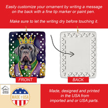 Load image into Gallery viewer, Neapolitan Mastiff King of Mardi Gras Porcelain Ornament