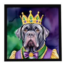 Load image into Gallery viewer, Neapolitan Mastiff King of Mardi Gras Framed Metal Print