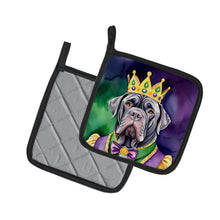Load image into Gallery viewer, Neapolitan Mastiff King of Mardi Gras Pot Holders - Set of 2 Decorative Kitchen Helpers | Made in the USA