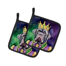 Load image into Gallery viewer, Neapolitan Mastiff King of Mardi Gras Pot Holders - Set of 2 Decorative Kitchen Helpers | Made in the USA